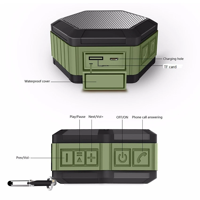 Aimitek Портативный Мини Bluetooth динамик беспроводной водонепроницаемый IP65 сабвуфер открытый противоударный пылезащитный TF Hands-free с микрофоном