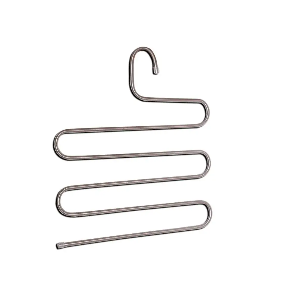 

E-doo Pants Hanger, S-type Multi-Purpose Closet Hanger with 5 Layers Stainless Steel Trousers Rack for Hanging Jeans, Trouser