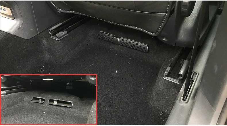 2 шт./компл. автомобильный воздушный выход обложка для Skoda Kodiaq на заднем сиденье под заднего сиденья Крышка вентиляционного отверстия кондиционера чистая