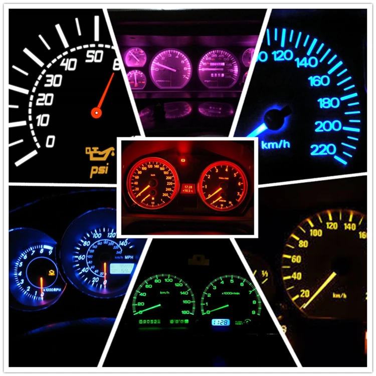 Lâmpada para Carro com Lâmpadas Wljh Canbus Tomada Torcida Instrumento Painel Conjunto Suporte Soquete Lâmpada 12v t5 10x Led 11 High Quality Automóveis e motos