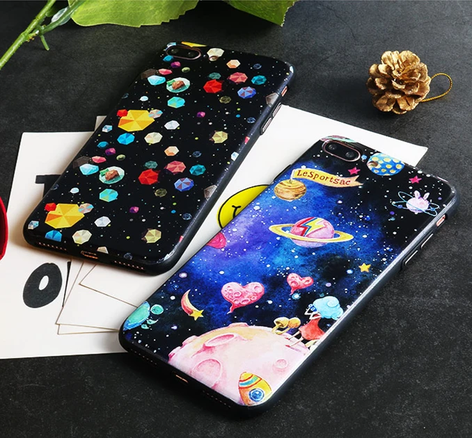 3D рельефный чехол для iPhone X 7 Plus 8 6 6S 5 5S SE Xs Max XR чехлы Xiaomi Mi A1 A2 Redmi Pro S2 5A 4A 6A Note 4X 3