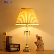Современный европейский Стиль кристалл настольная свет AC 90-260 В Кристалл Настольная лампа для Гостиная Обеденная Спальня прикроватной тумбочке свадебный номер