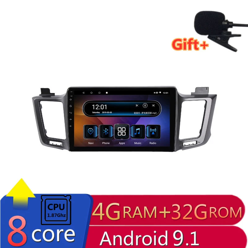 

10.1" 4G RAM 8 cores Android Car DVD GPS Navigation For Toyota RAV4 2013 2014 to 2018 audio stereo car radio headunit bluetooth