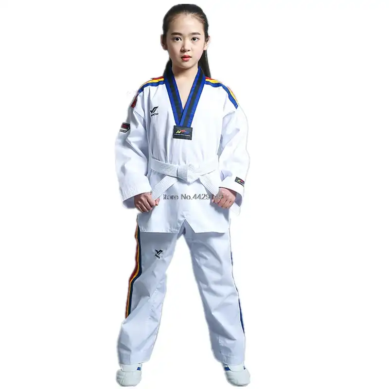 Uniforme De Karate De Taekwondo Para Niños Y Adultos Ropa De Manga Larga Para Entrenamiento De Karate Taekwondo T125 Productos De Culturismo Y Otros Deportes Aliexpress