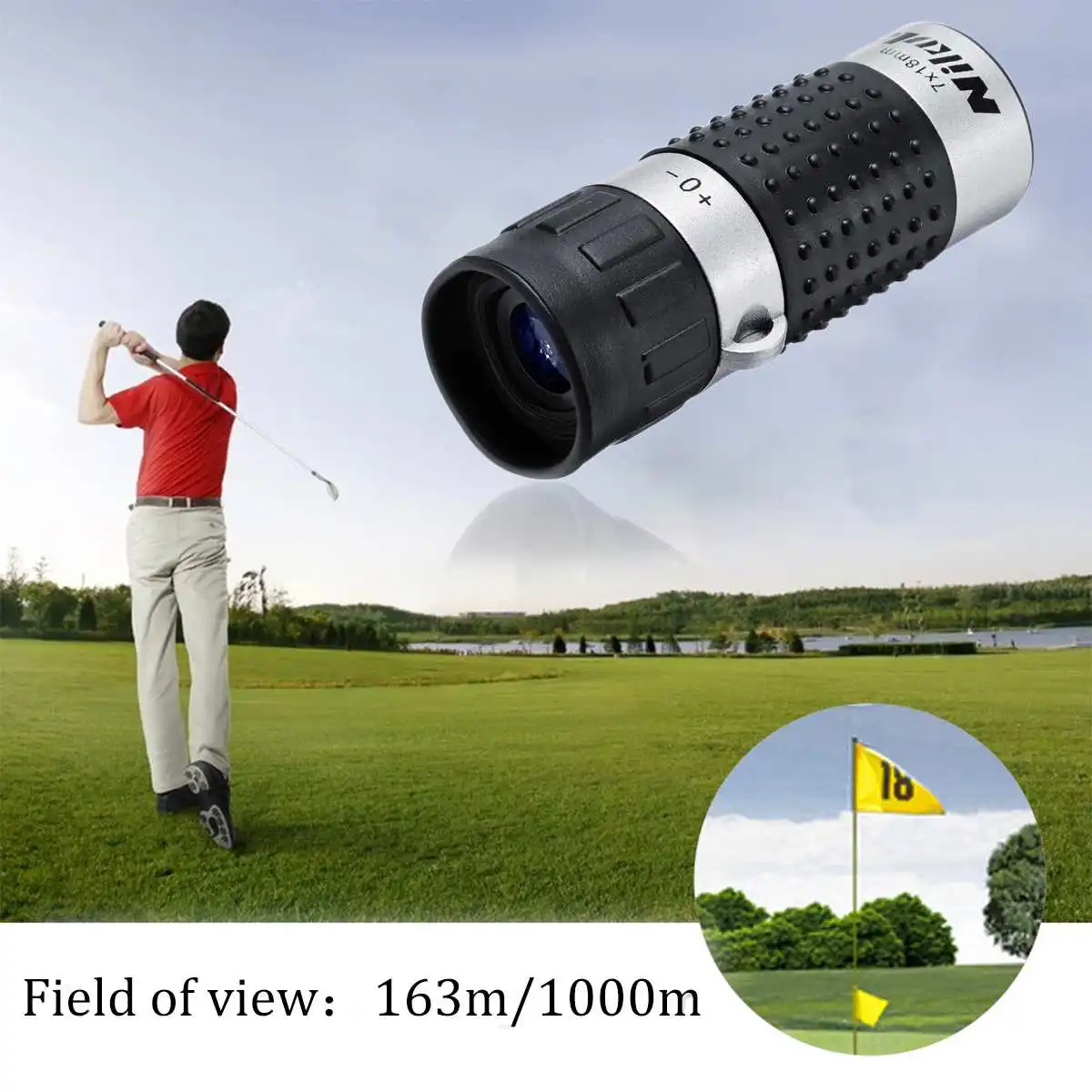 7x18, 163 м/1000 м, Монокуляр для гольфа, дальномер, дальномер, бинокулярный Карманный прицел, дальность осмотра и наблюдения, гонки