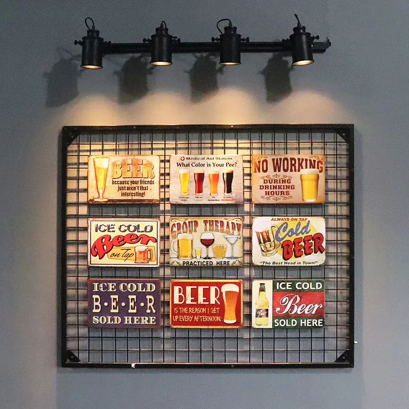 

DL-Ice cold beer sign vintage hanging poster House Cafe Restaurant home art painting