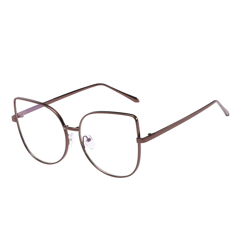 Toyearn в винтажном стиле женские большой кошачий глаз очки Для женщин оптическая оправа для очков Женская мода черные очки в металлической оправе UV400 - Цвет оправы: C04