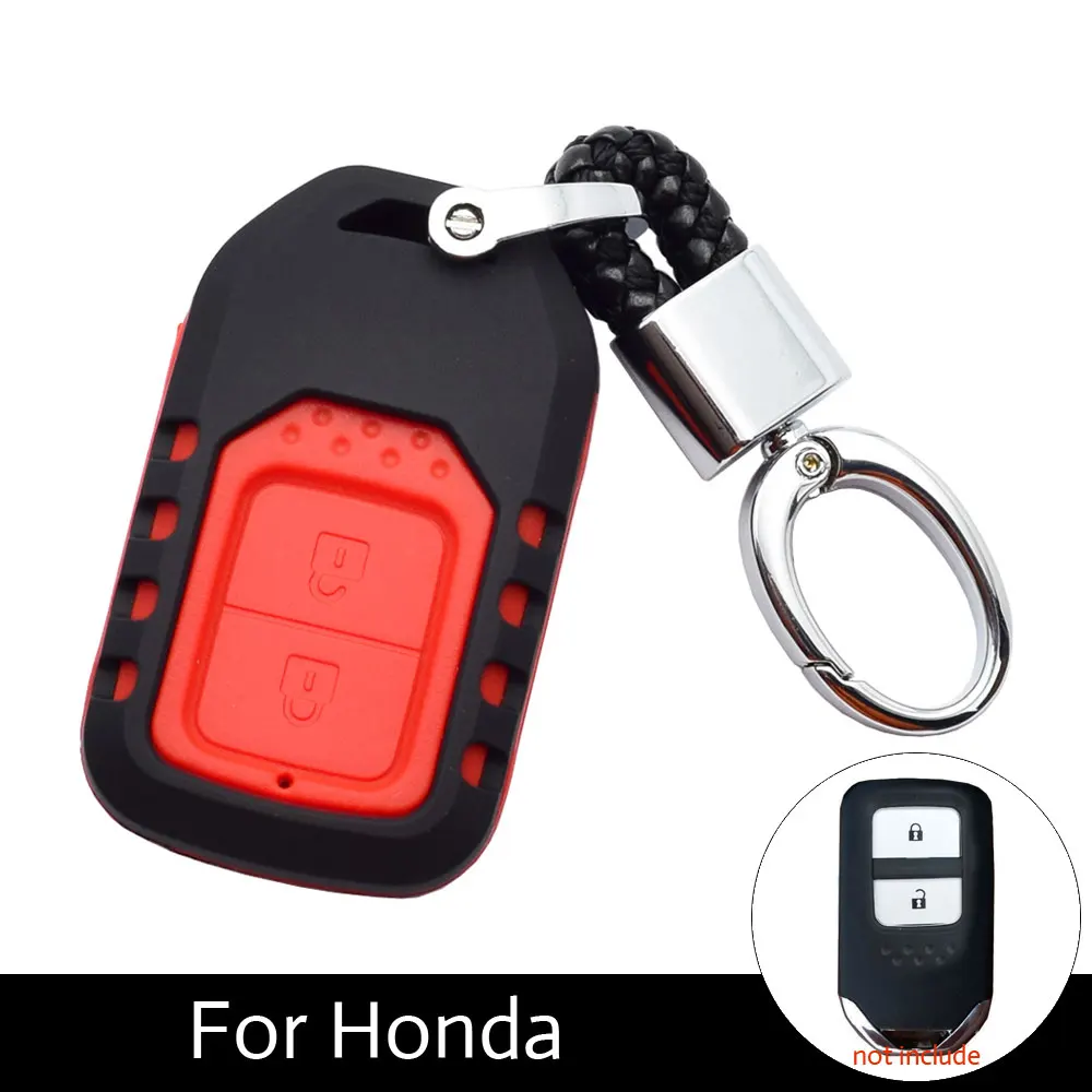 

ATOBABI Car Key Case 2 Button ABS and Silicone Remote Fobs Shell Cover Combined Keys Bag for Honda City Jazz XRV Venzel HRV FIT