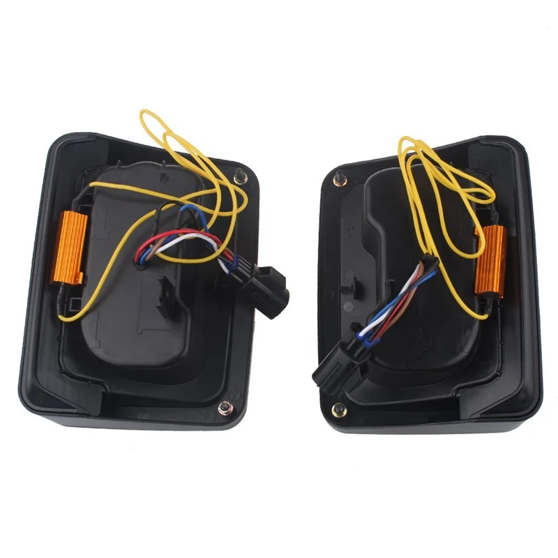 LED Rear Tail Ligh t kit for Jeep wrangler JK 07-16 Tail Lights Brake Reverse Light Rear Back Up Turn Singal Lamp Daytime Running Lights DRL Turn Signal LED Rear