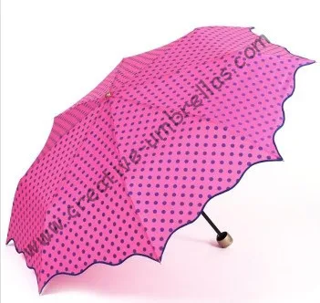 3 Section totes Supermini pink dots Print Umbrella 