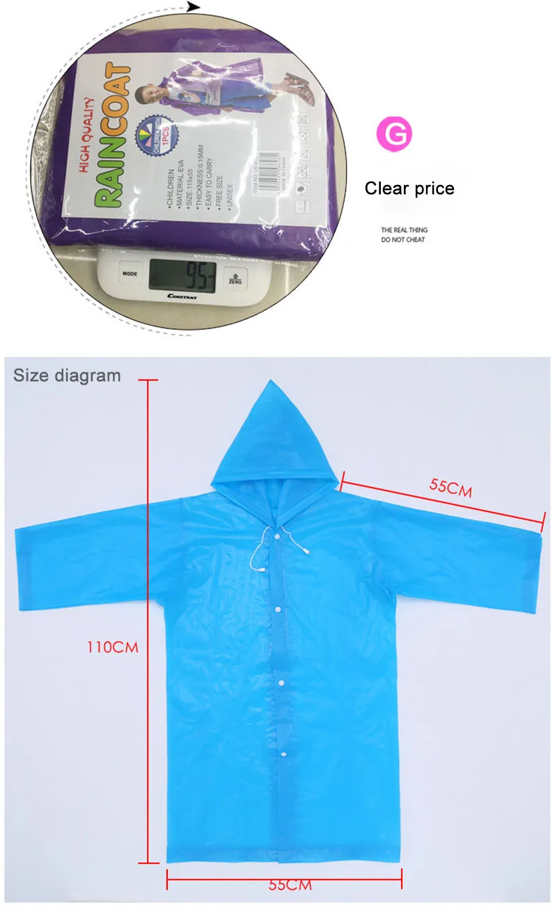 Детское непромокаемое пальто сиамские прозрачный; эва Электрический пончо для велосипеда один большой палец с полным покрытием Нескользящие плащ для девочек и для мальчиков, плащи