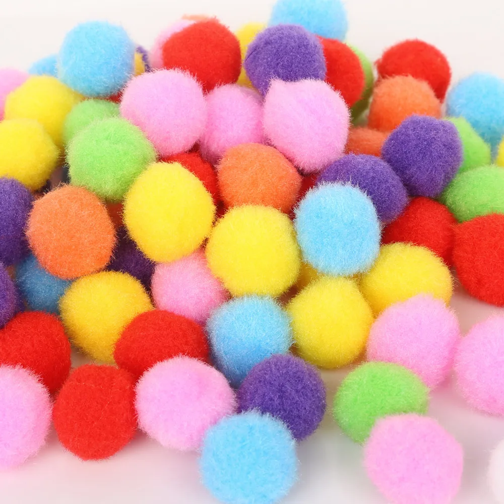 100-500pcs 10/15/20/25/30 мм Мини пышная Нижняя Pom Poms помпонами ручной работы для детей игрушки Сделай Сам товары для шитья и рукоделия