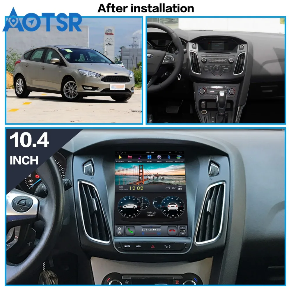 Cheap Tesla Style IPS Screen Android 7.1 Car GPS Navigation Auto Radio Headunit For ford focus salon 2012-2016  video radio player 3