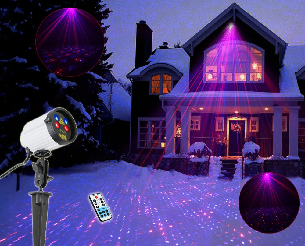 

SUNY Double Coverage Outdoor Laser Projector Waterproof Red Blue Light JF07-100RBRB Wider Angle Garden Xmas Holiday Party Star