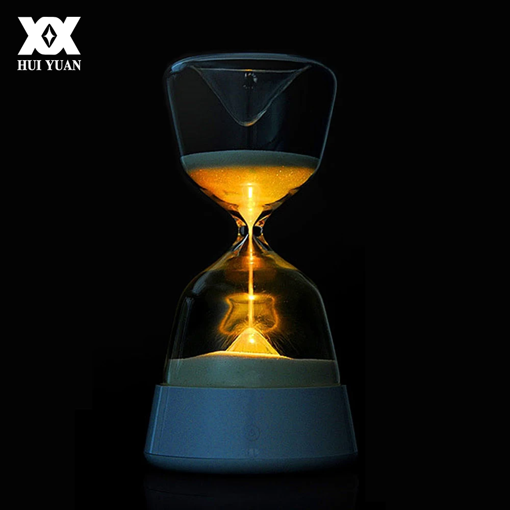 

Romantic Colorful Hourglass Timer Night Light Bedside Sleeping Timer Desk Touchable Lamp Color Changed Decoration Sandglass Gift