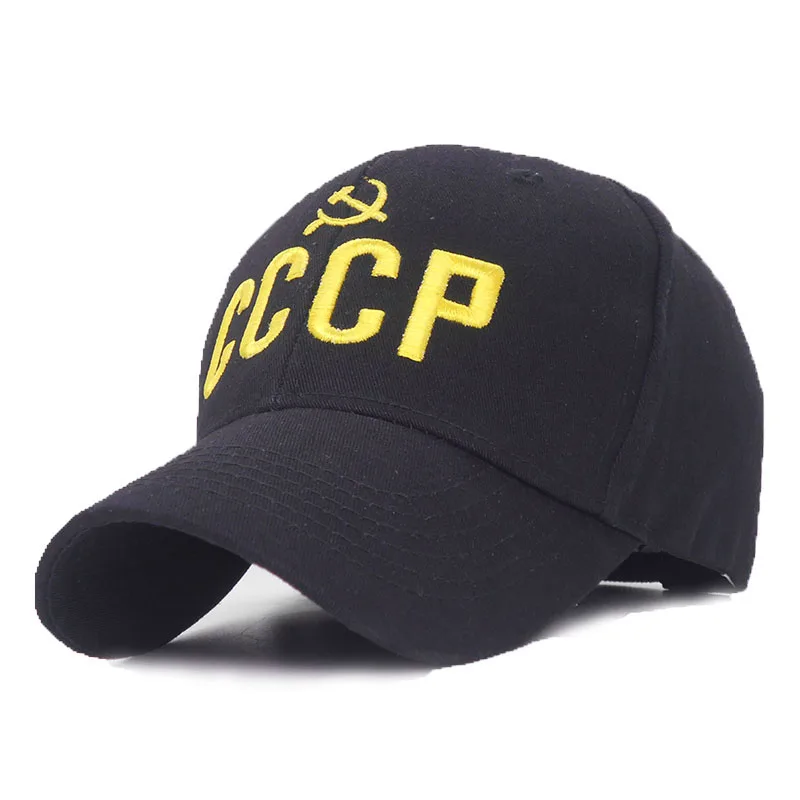 Винтажные советские мемориальные CCCP мужские бейсбольные кепки русский СССР Snapback шапки унисекс Регулируемая папа шляпа оптом - Color: Black