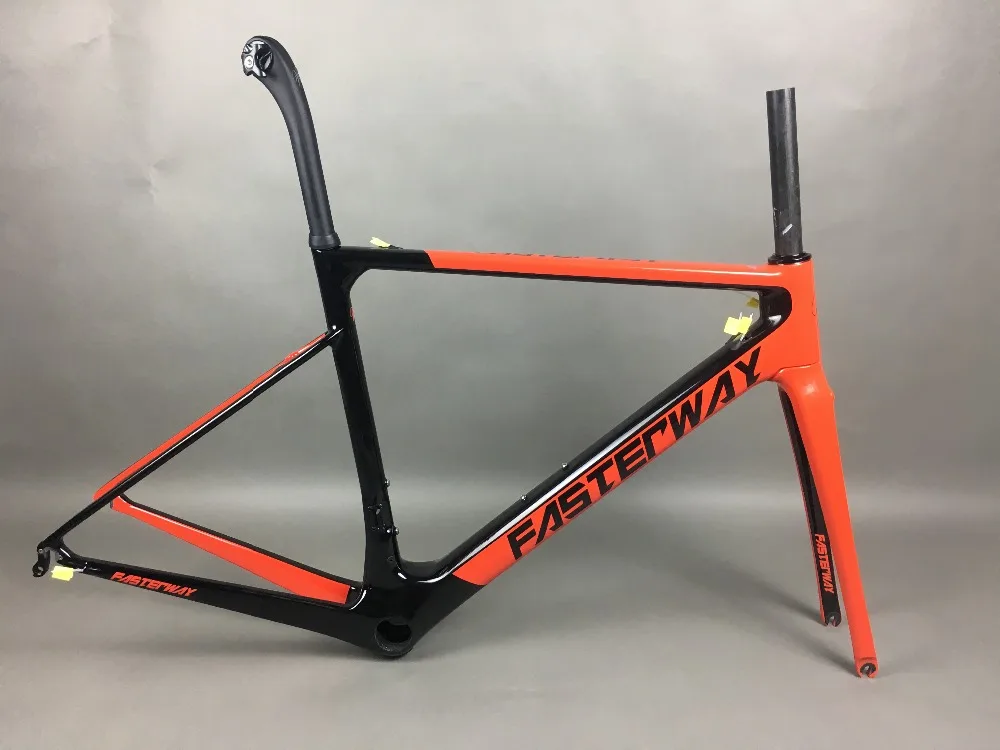 Cheap light blue 2018 TAIWAN FASTERWAY classic carbon road frameset UD weaves carbon bike frame:Frameset+Seatpost+Fork+Clamp+Headset 32