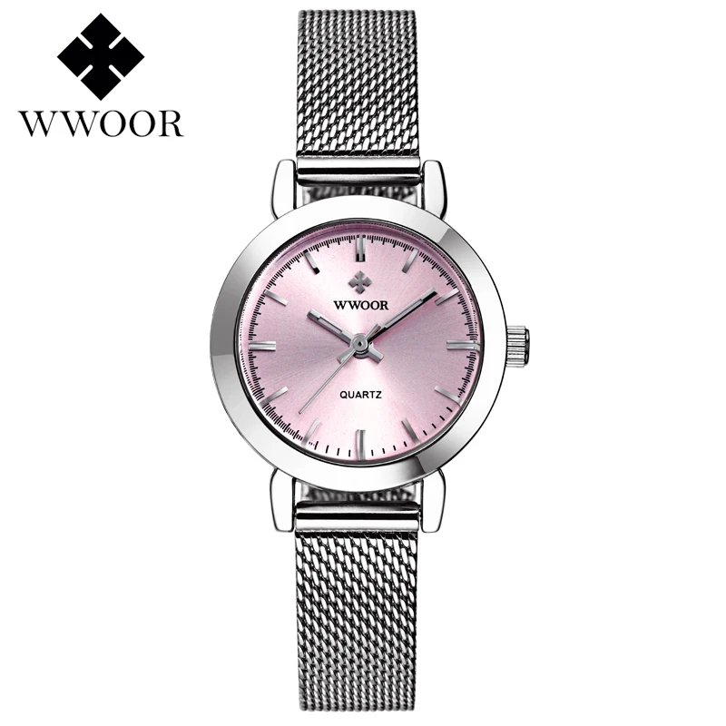 

WWOOR Women Dress Watches Luxury Brand Ladies Quartz Watch Stainless Steel Mesh Band Casual Gold Bracelet Wristwatch reloj mujer