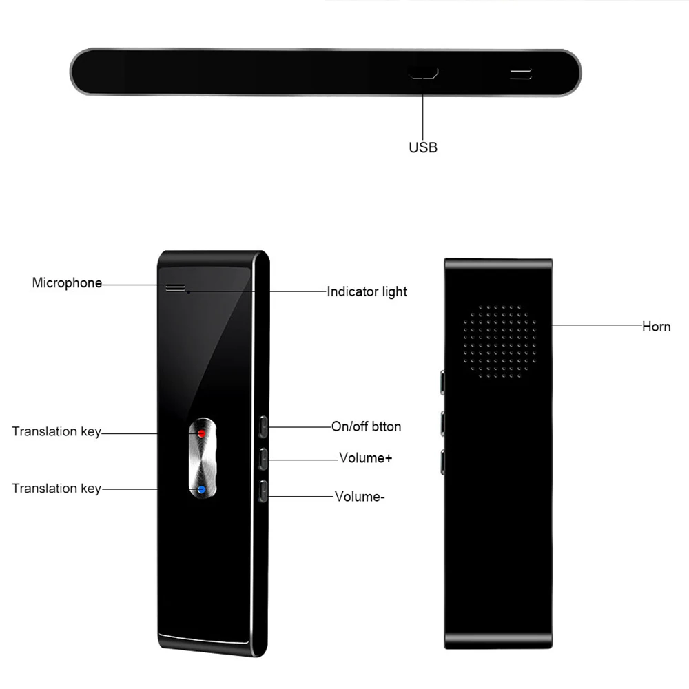 Многоязычный портативный Bluetooth умный мгновенный переводчик голоса 40 + языков в