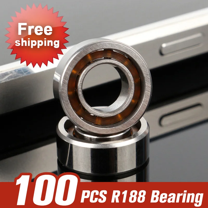 

100pcs R188 Bearing for Spinner Fidget Toy EDC Hand Spinner ADHD Rotation Long Time Stress Relief Handspinner Accessories