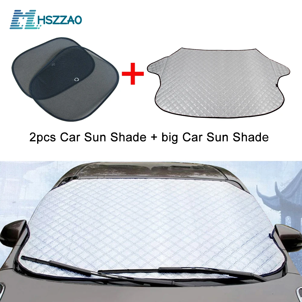 1+2 Piece Car Windscreen Sunshades Sun Block Sunscreen Insulation Thicken Snow Aluminized Front Window | Автомобили и мотоциклы