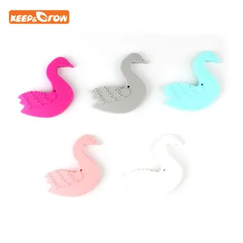 

Keep&grow Swan Silicone Teether Baby Toys Food Grade Silicone Teether Beads Baby Nursing Chew Necklace Pendants Theething Gifts