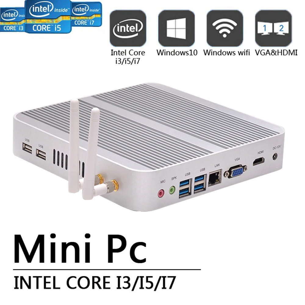 Процессор EGlobal fanless портативный компьютер Intel Core i5 8250U Mini PC Windos10 Quad Corei5i7 DDR4 Оперативная память мини-компьютер для офиса desktop