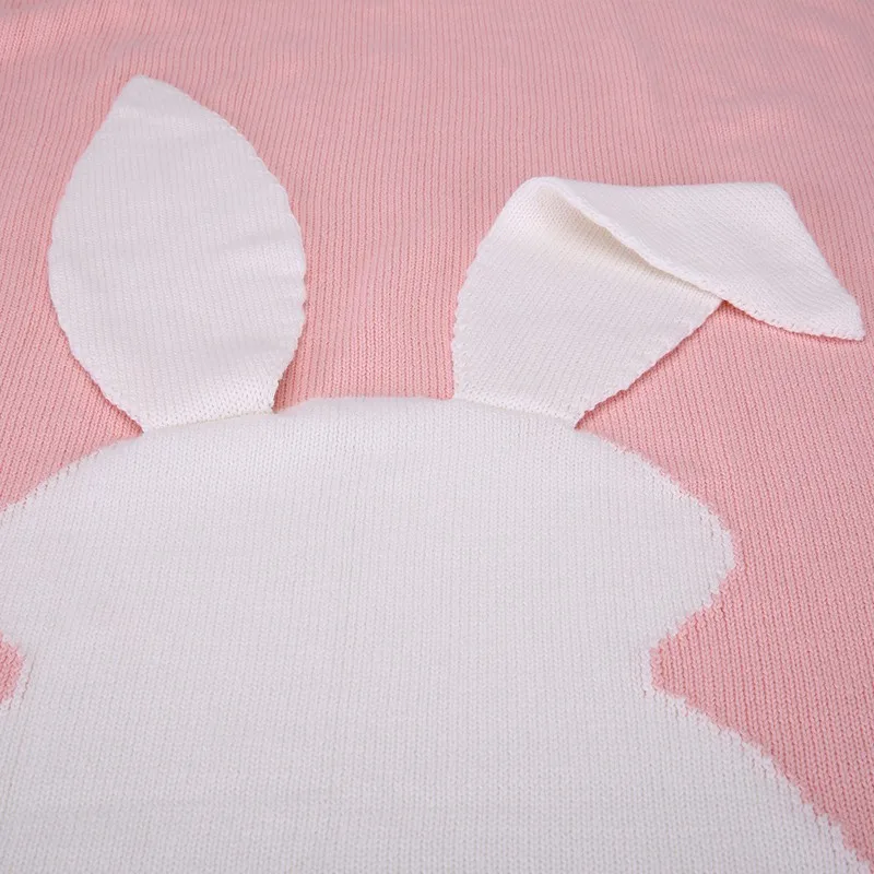 Карамельный Цвет Детские Одеяло s крючок в виде кролика новорожденных Одеяло дети милые вязать Одеяло Y13