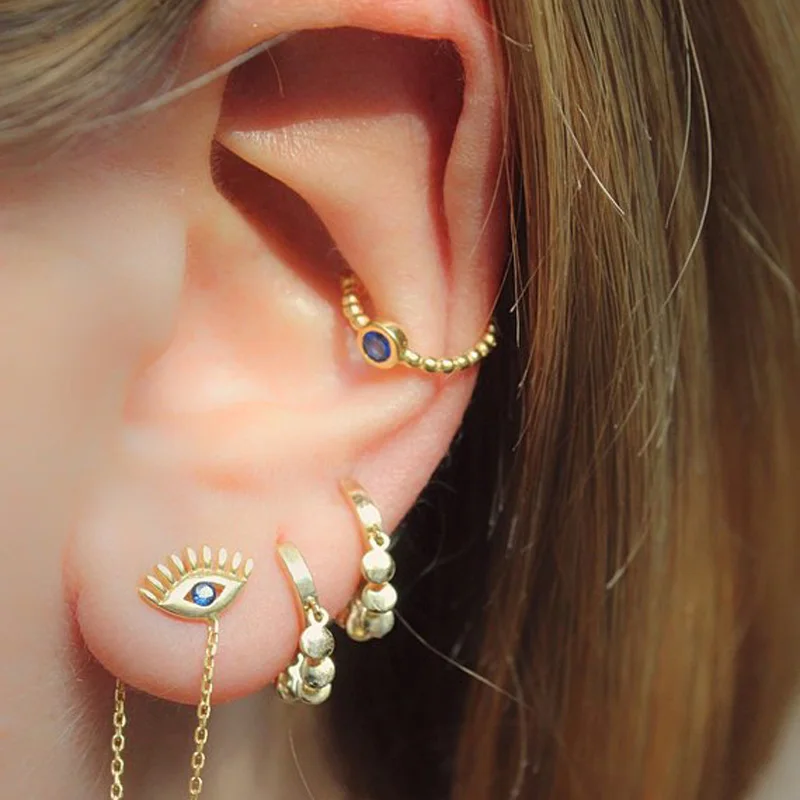 

Bohemian gold silver Color Tiny Small Hoop Earrings Women Wedding dapper drip polished Sequins Earrings 2019 girl kid accessory