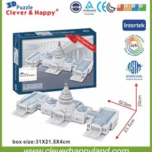 132 шт мировая архитектурная каменная Горка(США) Дети DIY большая бумага 3D игра-головоломка, детские развивающие игрушки