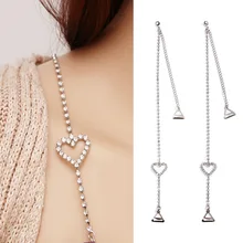 1 пара модные женские регулируемые в форме сердца со стразами бюстгальтер ремни вечерние платья нижнее белье аксессуары невидимые ремни