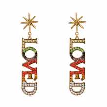 PENGBIN изысканные красочные хрустальные серьги для любви длинные серьги-гвоздики очаровательные ювелирные изделия для женщин девушек