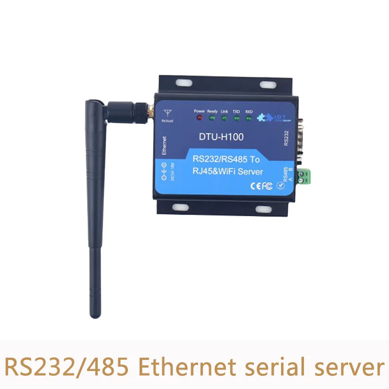 

Serial port to WIFI DTU-H100 Serial Server Support routing/bridging mode network architecture for IOT Passed FCC/CE/TELEC/RoHs