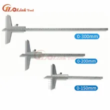 Hohe Qualität 0-150mm 0-200mm 0-300mm Tiefe Messschieber 0-160mm Tiefe Gauge Tiefe Messung Werkzeug Winkelmesser