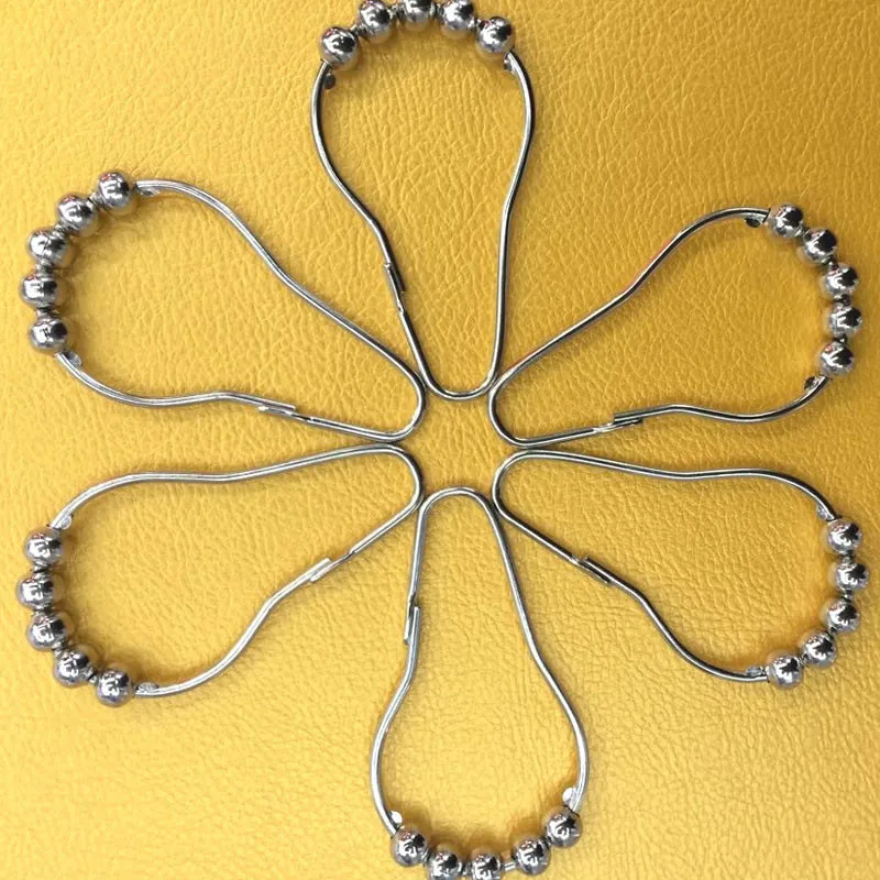 

New 12PCS Vintage European Ferroalloy Bathroom Shower Curtain Rings Hooks Roller Balls Towel Hanger Cloth-hat Hook