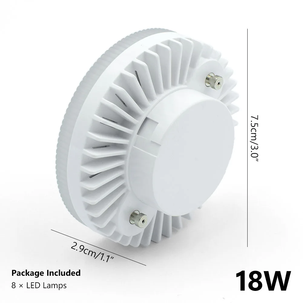 8 шт 5/7/9/12/15/18 Вт GX53 светодиодный вниз светильник круглый потолочный светильник супер яркий светодиодный лампа GX 53 110v 220v 240v потолочный светильник Точечный светильник - Испускаемый цвет: GX53 18W