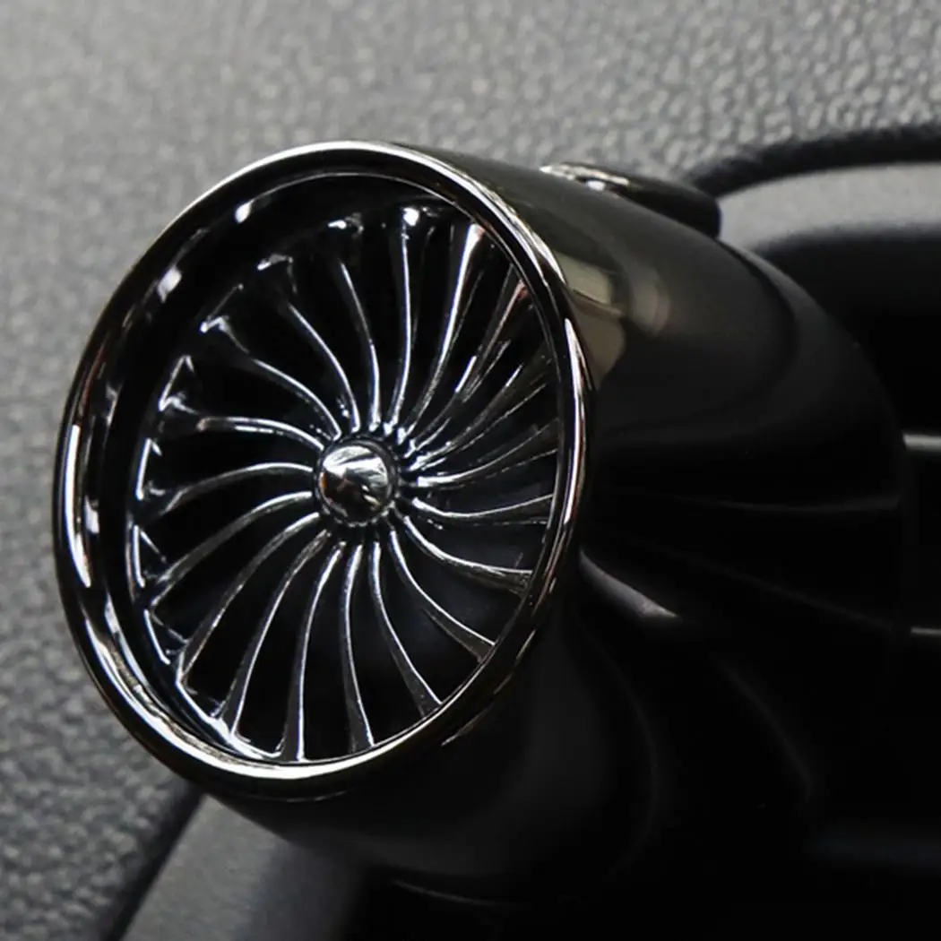 Форма двигателя воздуха на выходе Духи креативный автомобильный сплав вращающийся зажим для ароматерапии - Название цвета: black blue