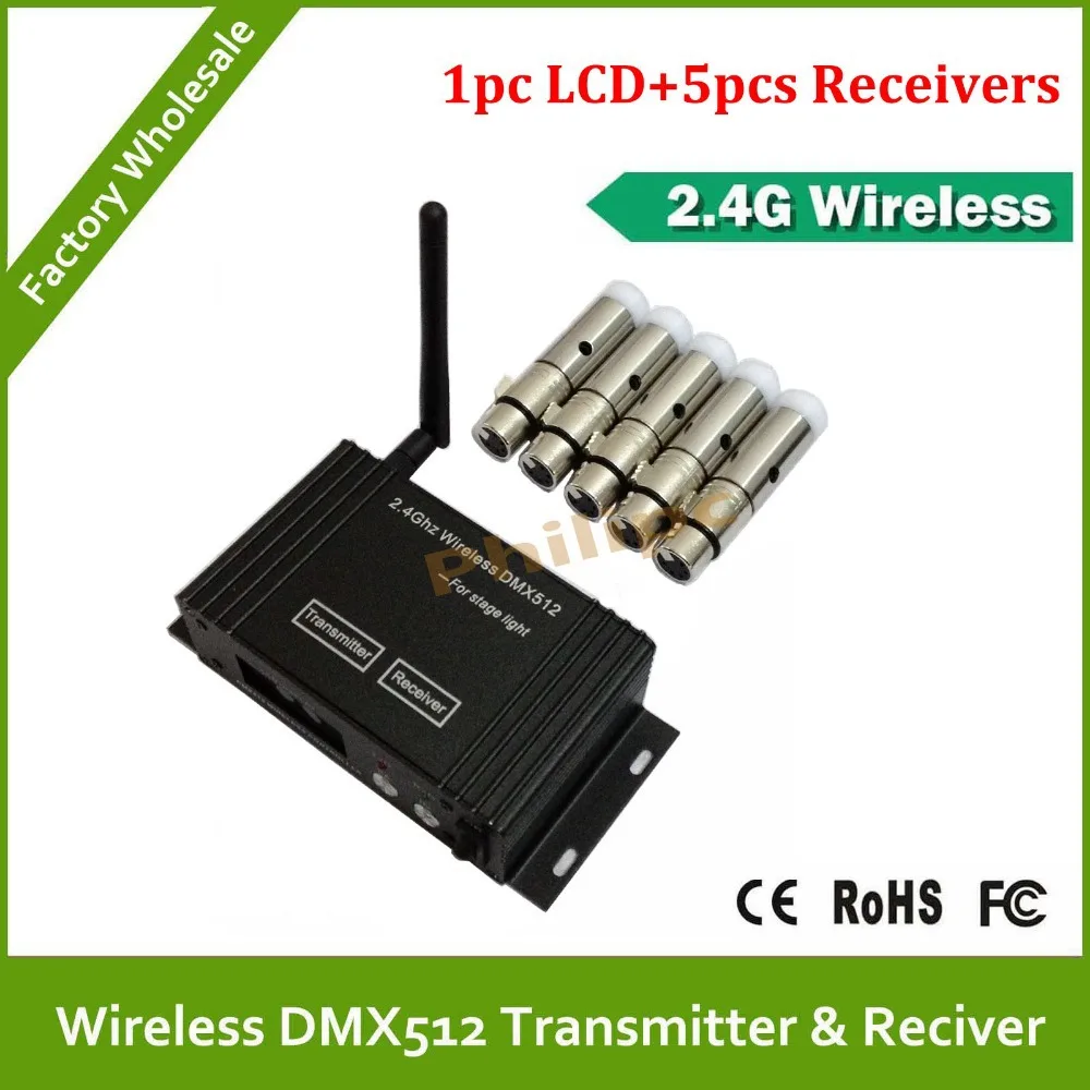 

DHL Fast Free Shipping Portable lcd Wireless DMX Receiver/Transmitter 2.4G