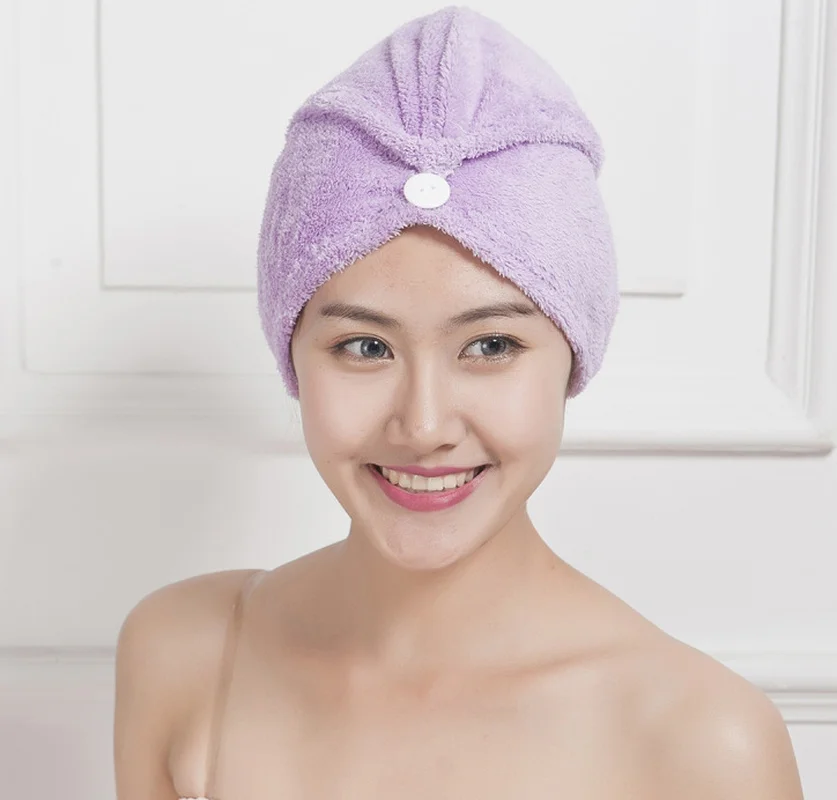 

New 5 Colours Magic Girls Hair Drying Hat Quick Dry Towels Lady Turban Microfiber Fabric Absorbent Shower Cap Bath Towel