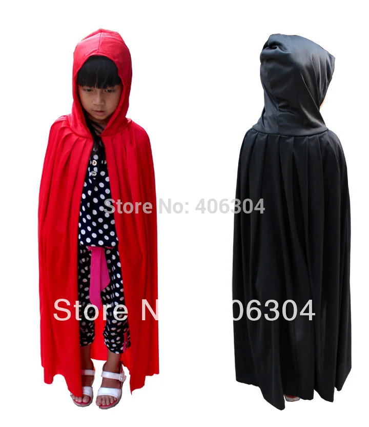 Free shipping ,superhero capes ,red,black halloween party capes for children ,90cm length,2pcs/lot