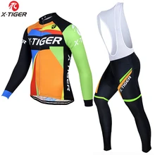 X-Tiger зимняя флисовая Pro велосипедная Майка набор Монтажная велосипедная одежда Ropa Ciclismo гоночная велосипедная одежда комплект