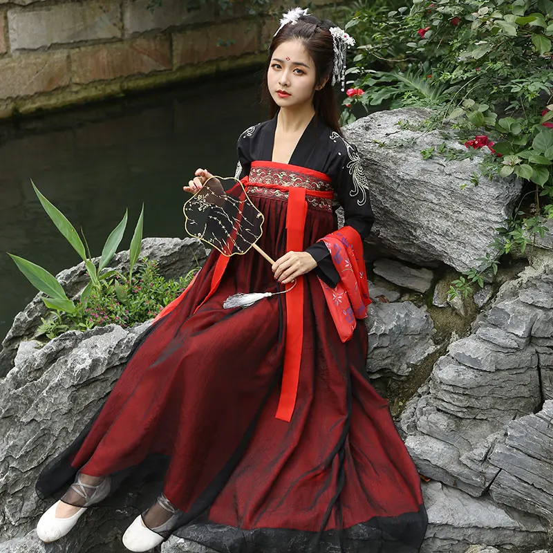 Китайский Hanfu для женщин древний народный танцевальный костюм сцены праздничный