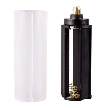 

2 Pcs Black Plastical Metal AAA Battery Holder Box Case Cylindrical Type For 18650 Flashlight