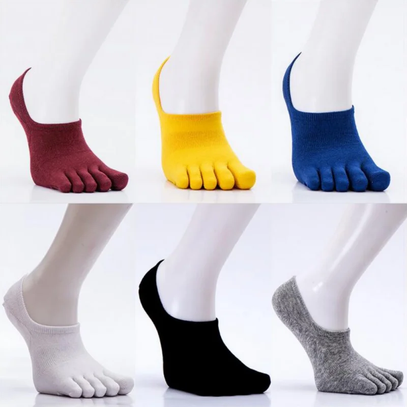 

High Quality 2018 Men's Absorb Sweat Outdoor Five Toe Socks Invisible Ankle Toe Socks Summer Exercise Socks