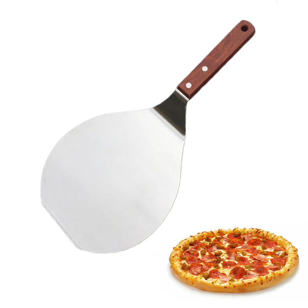 Нож для пиццы из нержавеющей стали лопата с деревянной ручкой Пицца с сыром Совок круглая лопатка для торта инструменты для выпечки Горячая