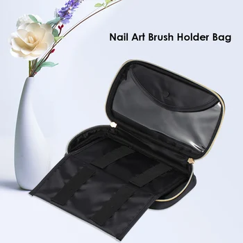 

Nail Pen Storage Pouch Waterproof Storage Bag for Nail Brush Large Capacity Cosmetic Makeup Bag Case Nail Art Useful