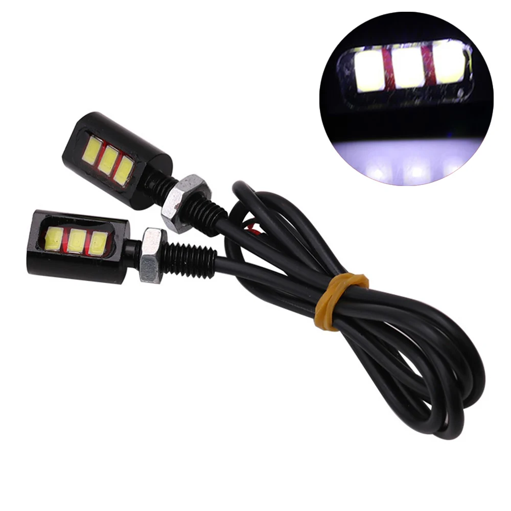 2 шт 12V 3W болт 5630 3SMD 3LED ФАРЫ для автомобиля мотоцикла номерного знака 7000~ 8000K - Цвет: Белый