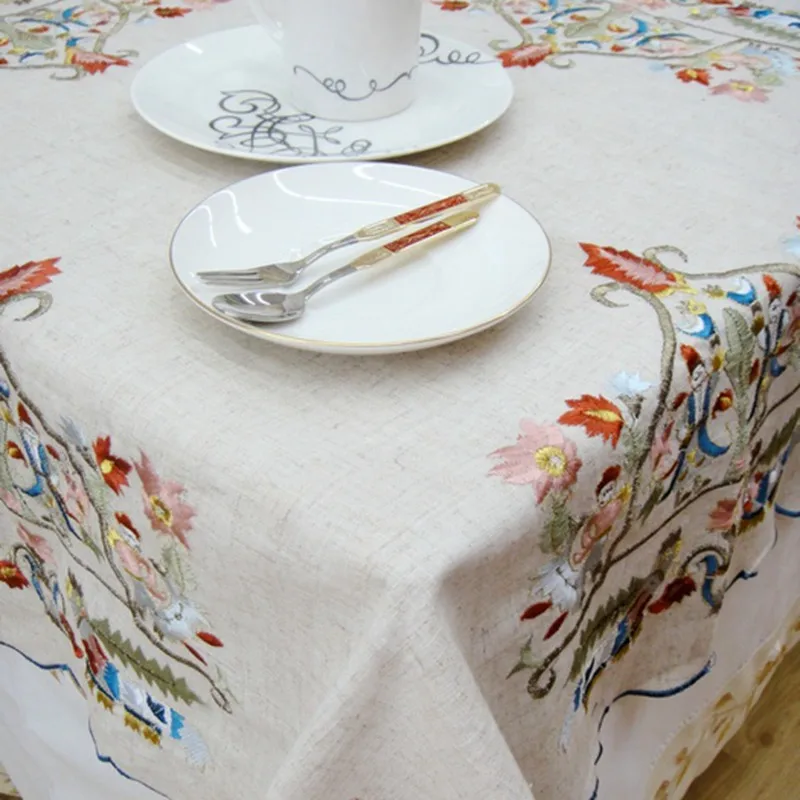 Greece Embroidery Linen Tablecloth 33X33"(85X85CM) Square For Sale