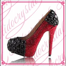 Aidocrystal niedrigen MOQ OEM kundenspezifische designer roten kristall high heel schuhe für frau freies verschiffen