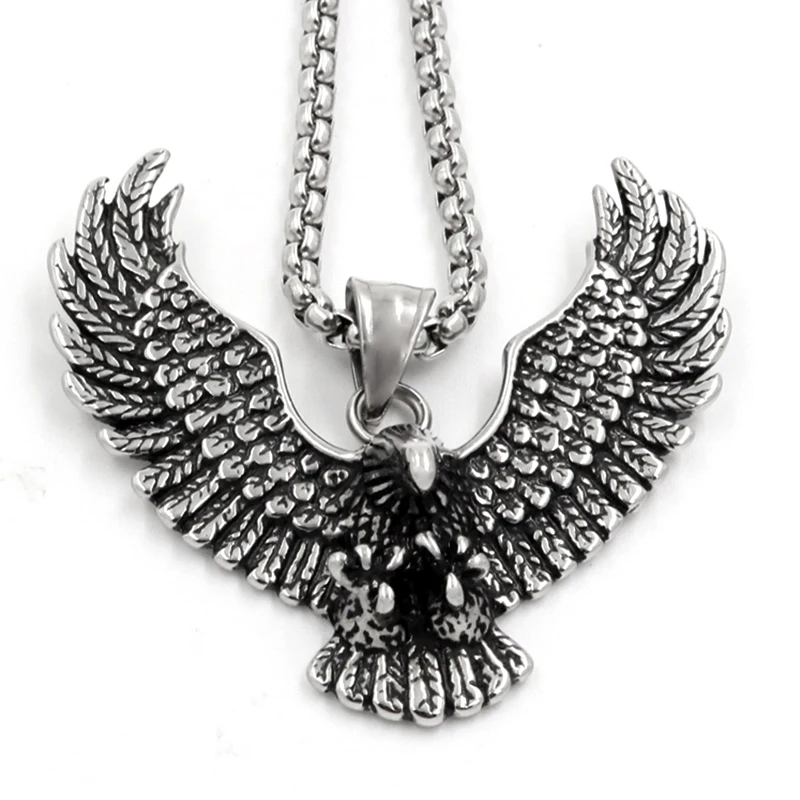 Christmas Gift 316l Stainless Steel Eagle Pendant Necklace Biker